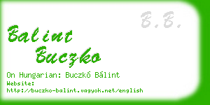 balint buczko business card
