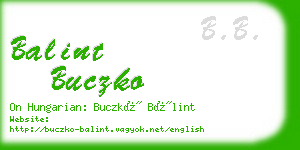 balint buczko business card